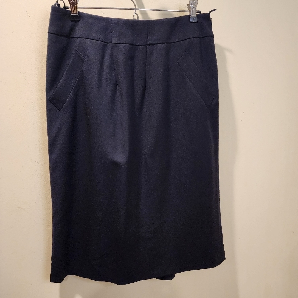 LAFAYETTE 148 Black Wool  Knee Length Skirt  size 10